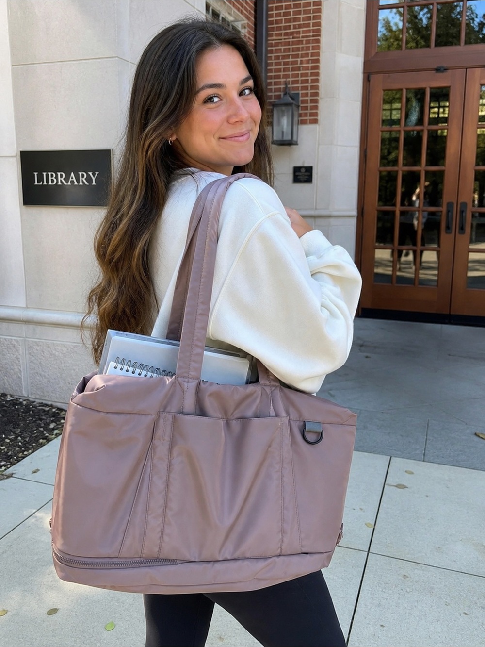 Mauve Laptop Tote Work School Bag Commuter Organizer Back to school tote